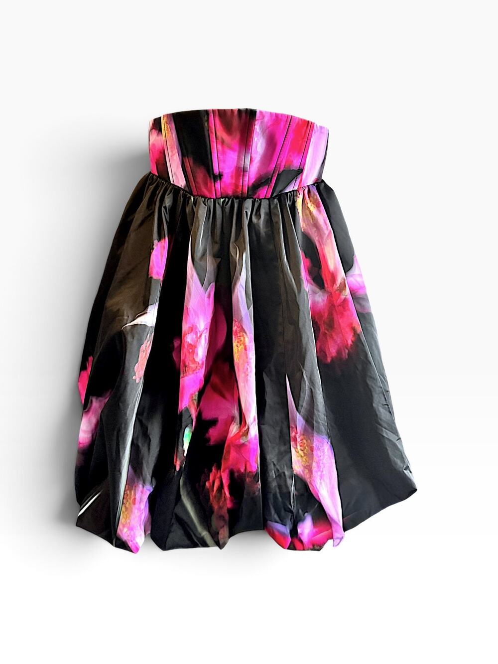 Marc Jacobs Future Floral Bubble Mini Dress Black Pink Size 2
